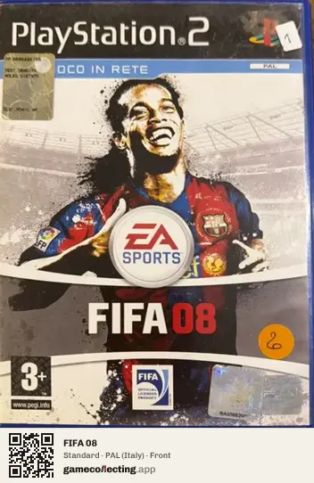 FIFA 08 PlayStation 2, Italy box front