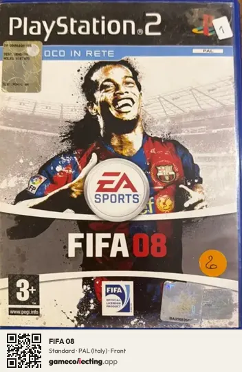 FIFA 08 PlayStation 2, Italy box front