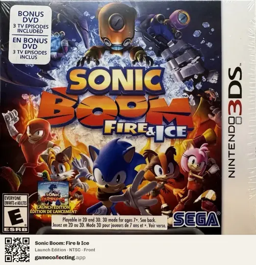 Sonic Boom: Fire & Ice Nintendo 3DS, NTSC box front