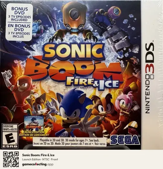 Sonic Boom: Fire & Ice Nintendo 3DS, NTSC box front