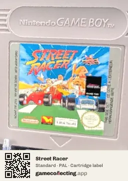 Street Racer Game Boy, PAL cartridge label