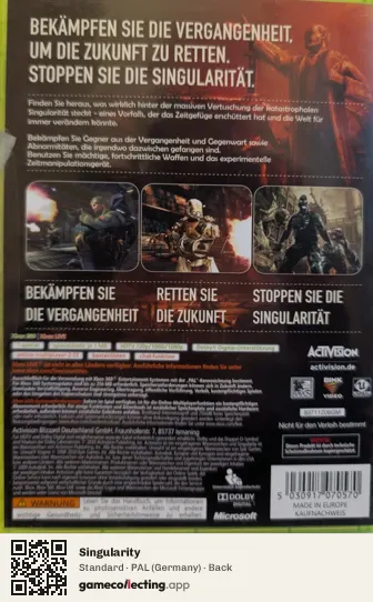 Singularity Xbox 360, Germany box back