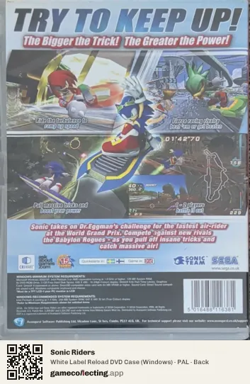 Sonic Riders Computer, PAL box back