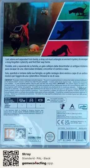 Stray Nintendo Switch, PAL box back