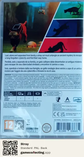 Stray Nintendo Switch, PAL box back