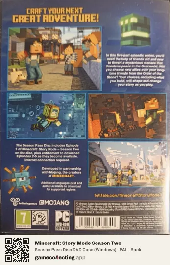 Minecraft: Story Mode Season Two Computer, PAL box back