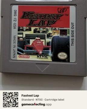 Fastest Lap Game Boy, NTSC cartridge label