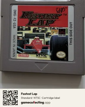 Fastest Lap Game Boy, NTSC cartridge label