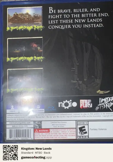 Kingdom: New Lands PlayStation 4, NTSC box back
