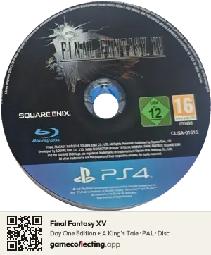 Final Fantasy XV PlayStation 4, PAL disc