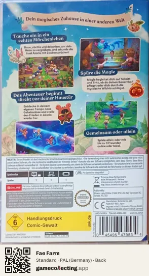 Fae Farm Nintendo Switch, Germany box back