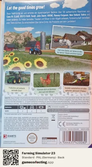 Farming Simulator 23 Nintendo Switch, Germany box back