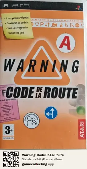 Warning: Code De La Route PlayStation Portable, France box front