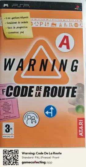 Warning: Code De La Route PlayStation Portable, France box front