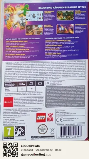 LEGO Brawls Nintendo Switch, Germany box back