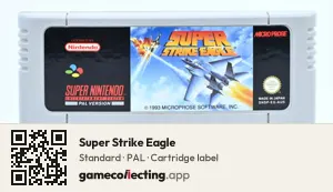 Super Strike Eagle Super Nintendo Entertainment System, PAL cartridge label