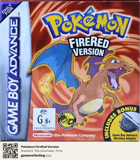 Pokémon FireRed Version Game Boy Advance, Australia box front