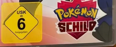Pokémon Shield, the USK square on its front