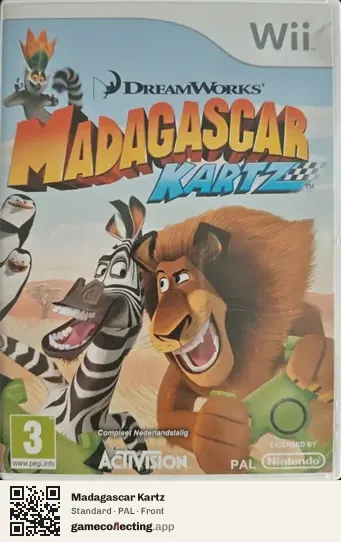 Madagascar Kartz Nintendo Wii, PAL box front