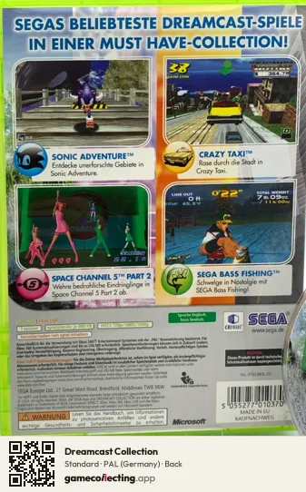 Dreamcast Collection Xbox 360, Germany box back