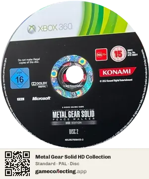 Metal Gear Solid HD Collection Xbox 360, PAL disc