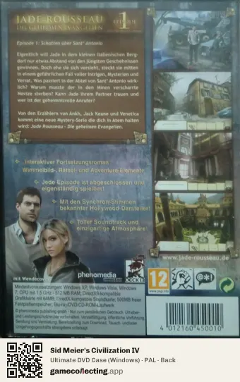 Sid Meier's Civilization IV Computer, PAL box back