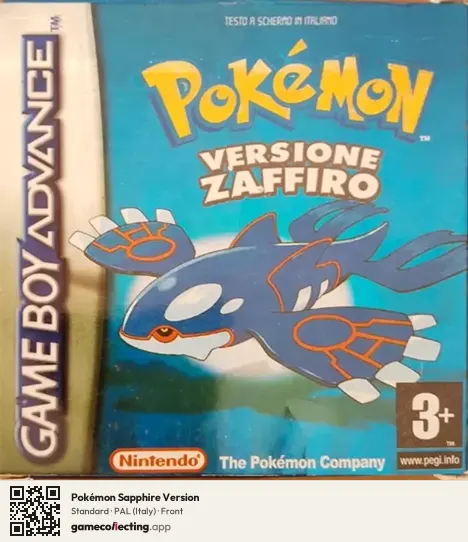 Pokémon Sapphire Version Game Boy Advance, Italy box front