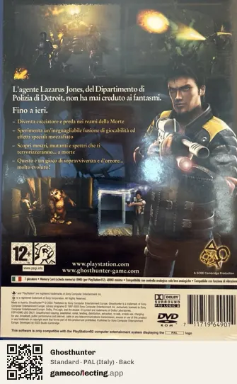 Ghosthunter PlayStation 2, Italy box back