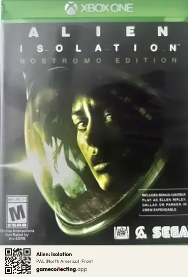 Alien: Isolation Xbox One, North America box front