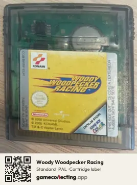 Woody Woodpecker Racing Game Boy Color, PAL cartridge label