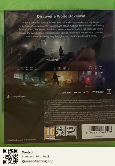 Control Xbox One, PAL box back