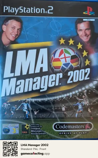 LMA Manager 2002 PlayStation 2, PAL box front