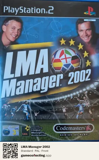 LMA Manager 2002 PlayStation 2, PAL box front