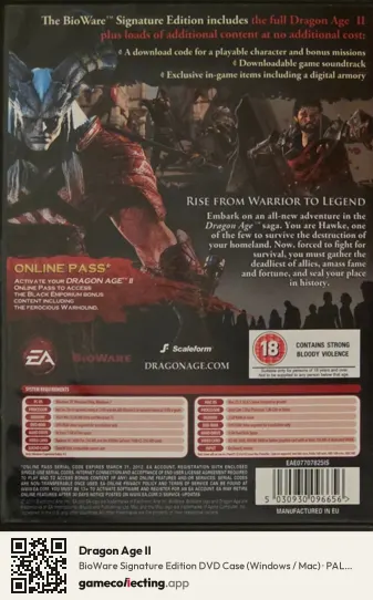 Dragon Age II Computer, United Kingdom box back