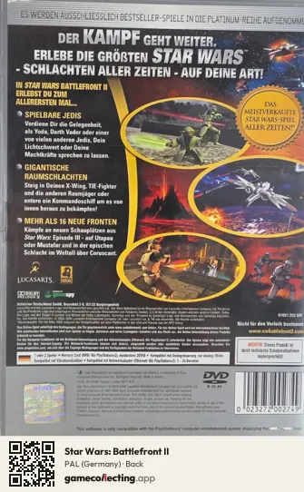 Star Wars: Battlefront II PlayStation 2, Germany box back