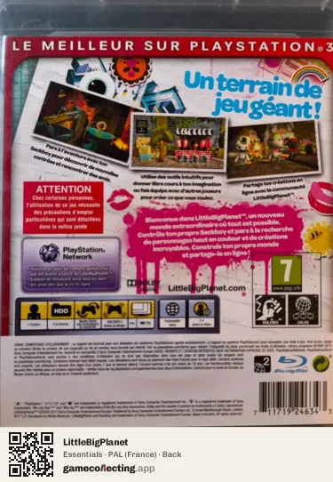 LittleBigPlanet PlayStation 3, France box back