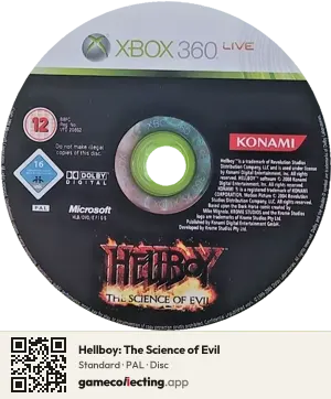 Hellboy: The Science of Evil Xbox 360, PAL disc
