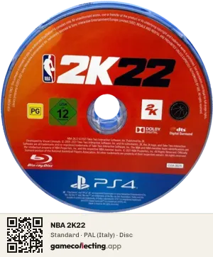 NBA 2K22 PlayStation 4, PAL disc