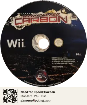 Need for Speed: Carbon Nintendo Wii, PAL disc