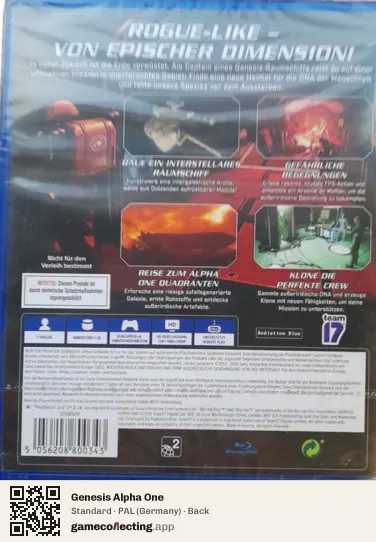 Genesis Alpha One PlayStation 4, Germany box back