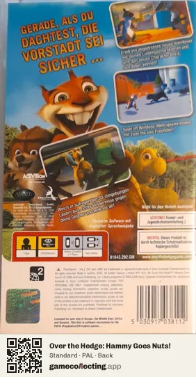 Over the Hedge: Hammy Goes Nuts! PlayStation Portable, PAL box back