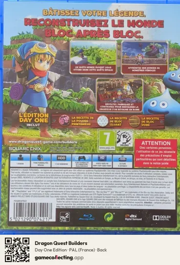Dragon Quest Builders PlayStation 4, France box back