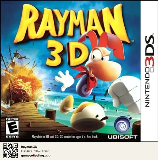 Rayman 3D Nintendo 3DS, NTSC box front
