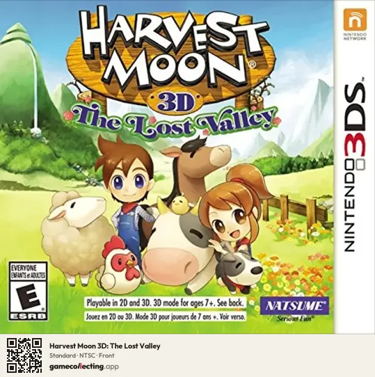 Harvest Moon 3D: The Lost Valley Nintendo 3DS, NTSC box front