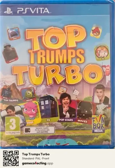 Top Trumps Turbo PlayStation Vita, PAL box front