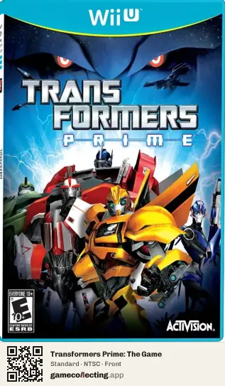 Transformers Prime: The Game Nintendo Wii U, NTSC box front