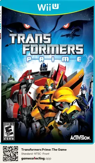 Transformers Prime: The Game Nintendo Wii U, NTSC box front