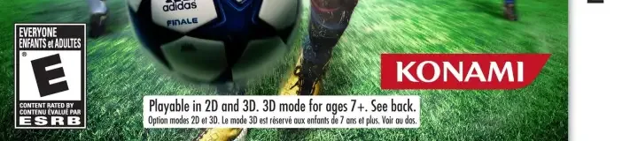Pro Evolution Soccer 2011 3D, the ESRB box on its front