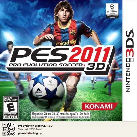 Pro Evolution Soccer 2011 3D Nintendo 3DS, NTSC box front