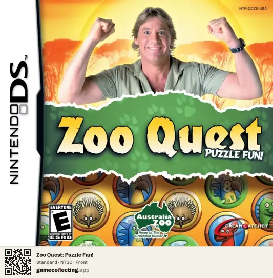Zoo Quest: Puzzle Fun! Nintendo DS, NTSC box front